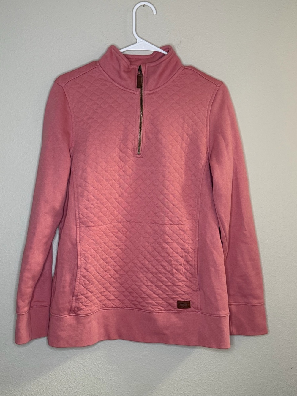 L.L. Bean Quilted Quarter Zip Jacket Pink Size M